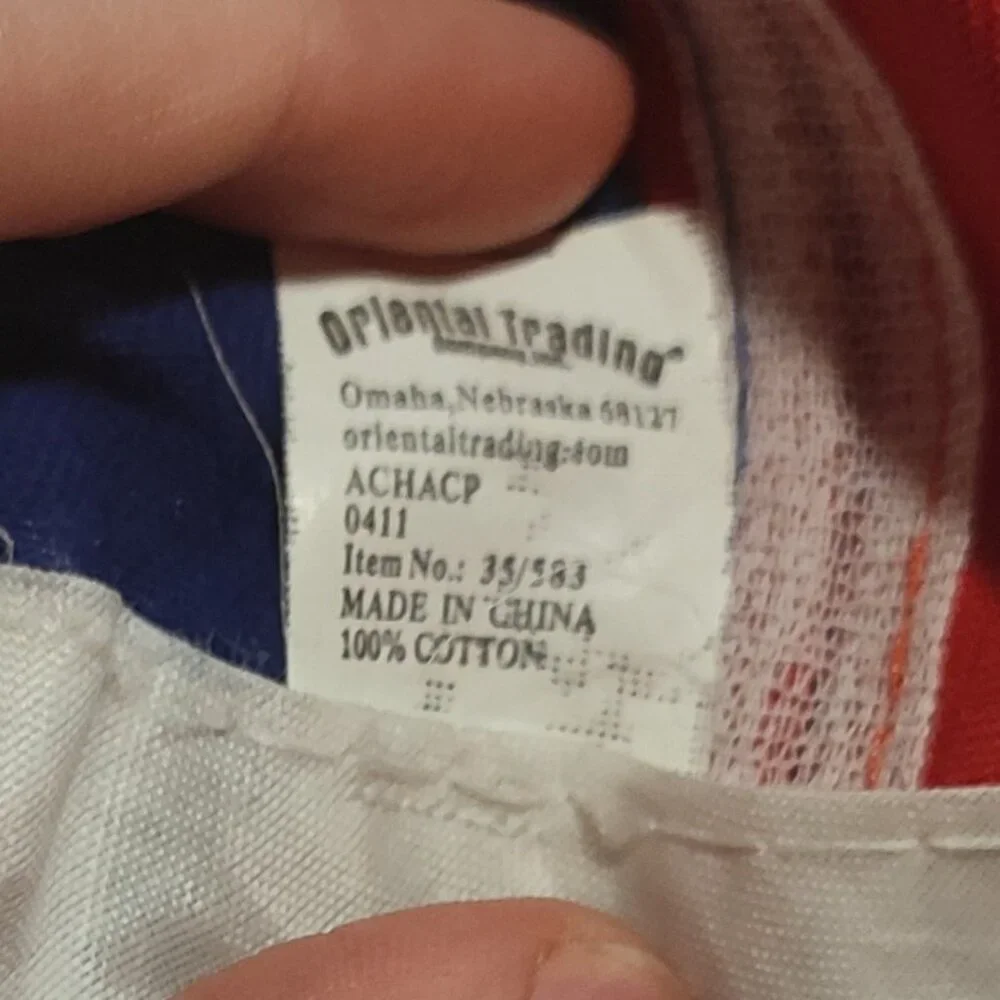 Oriental Trading Co USA Red White Blue Baseball Cap Children's Fourth of July